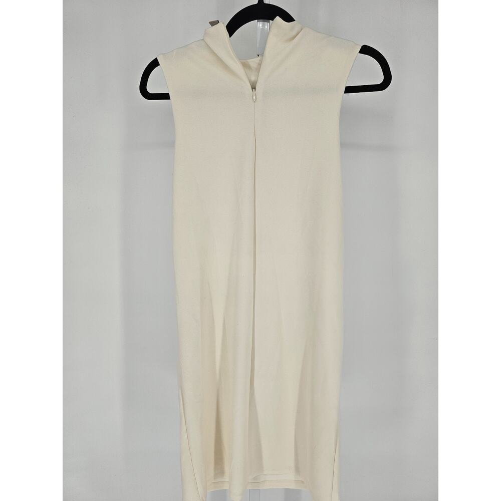 H&M Womens Sz XS Sleeveless Knee Length Sheath Dress Cream Ivory - Picture 4 of 4